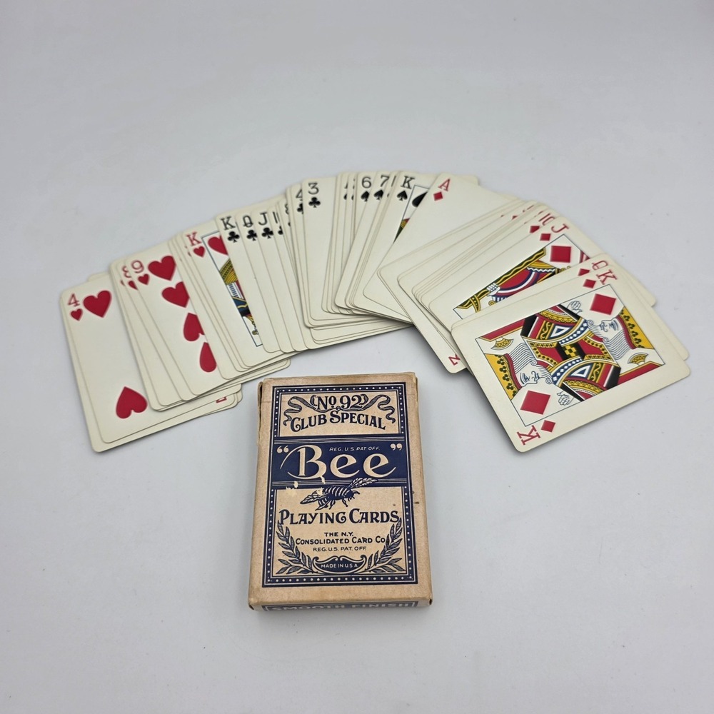 Vtg Bee #92 Extra Selected Club Special Playing Cards Back #35 INCOMPLETE